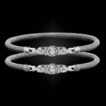 358 Solitaire Diamond Milanese Mesh Belle Forme Bangle Bracelet