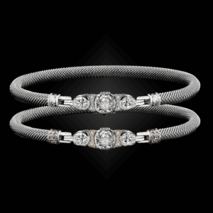 358 Solitaire Diamond Milanese Mesh Belle Forme Bangle Bracelet