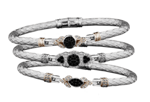Caerleon two Bangles Diamond Black & White