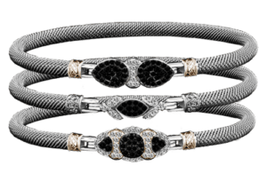 Milanese Mesh Bangles Diamond Black & White