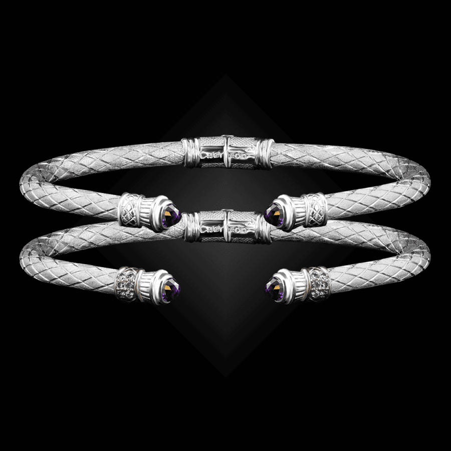 201 Amethyst Caerleon two Elegante Cuff Bracelet