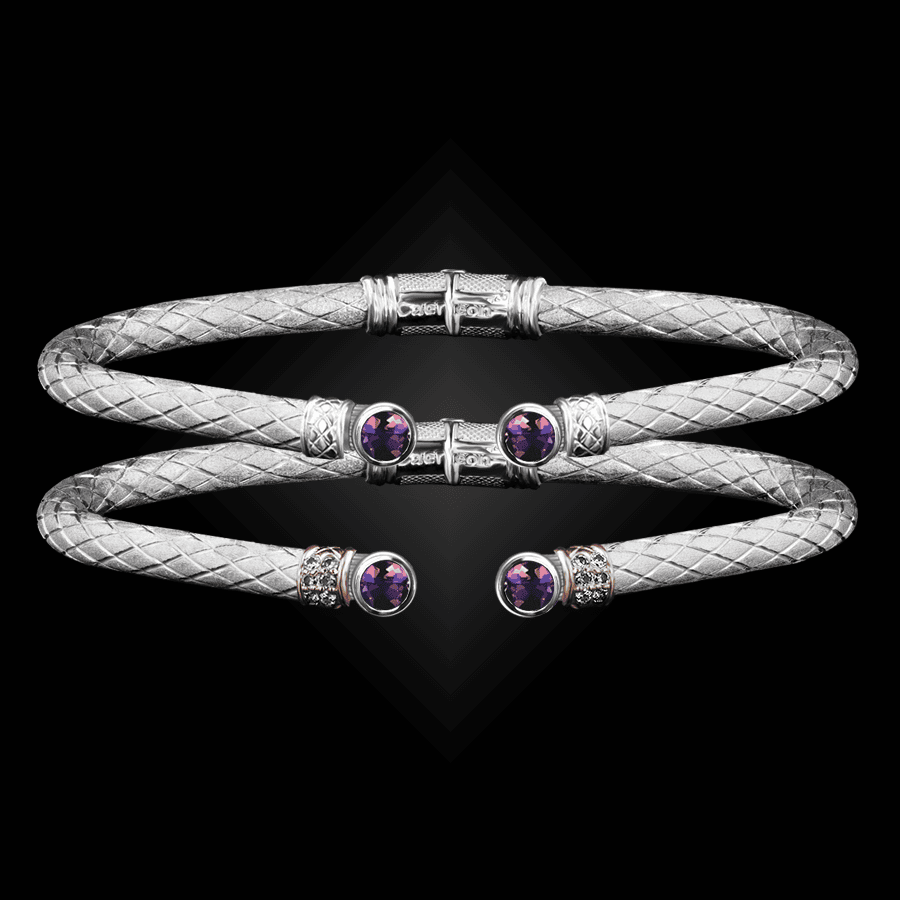 207 Amethyst Caerleon two La Madre Cuff Bracelet