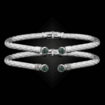 207 Green Onyx Caerleon two La Madre Cuff Bracelet