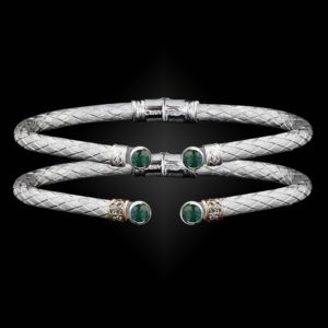 207 Green Onyx Caerleon two La Madre Cuff Bracelet