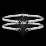 207 Lab Created Emerald Caerleon two La Madre Cuff Bracelet