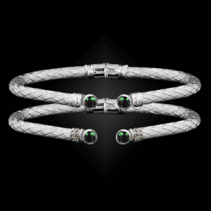 207 Lab Created Emerald Caerleon two La Madre Cuff Bracelet