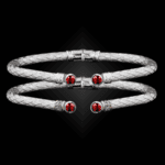 207 Lab Created Ruby Caerleon two La Madre Cuff Bracelet