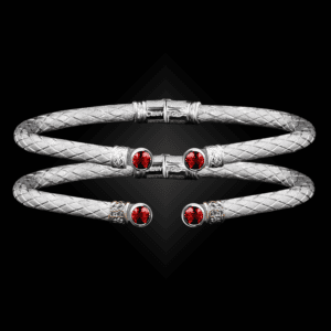 207 Lab Created Ruby Caerleon two La Madre Cuff Bracelet