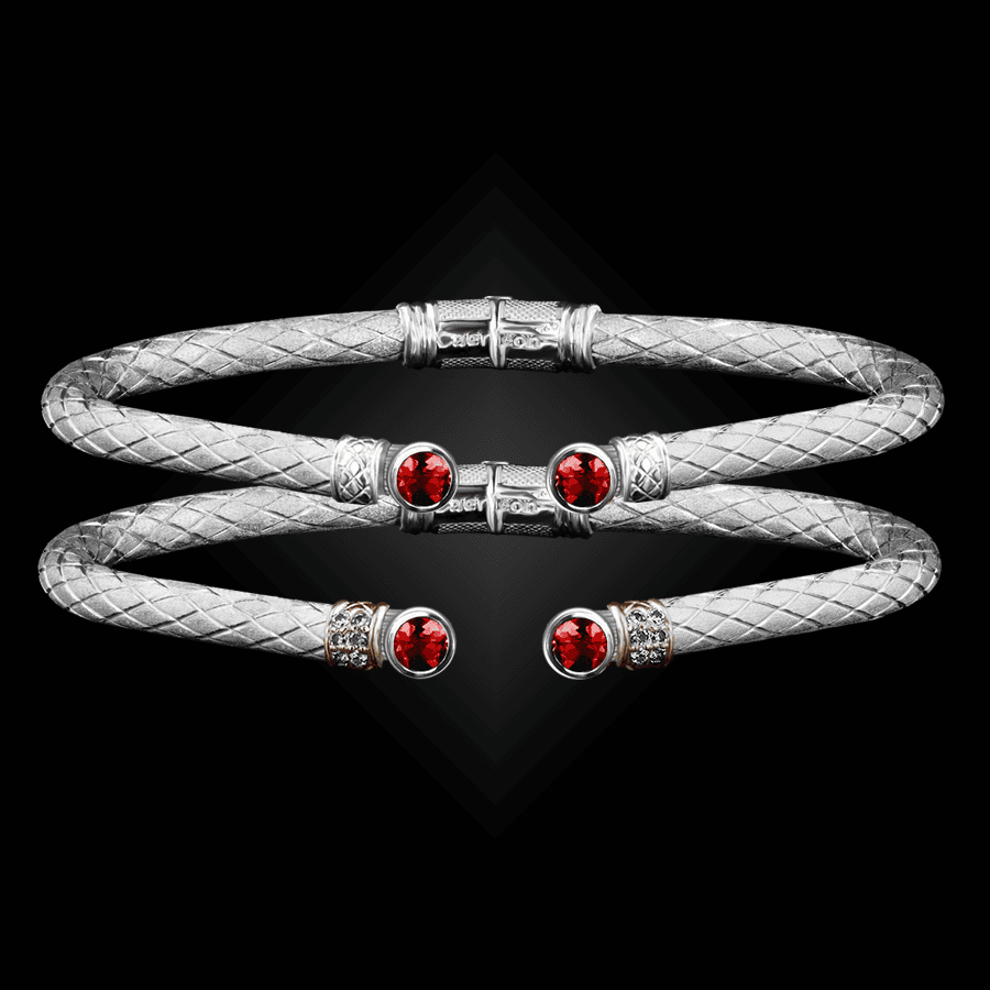 207 Lab Created Ruby Caerleon two La Madre Cuff Bracelet