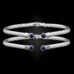 207 Lab Created Sapphire Caerleon two La Madre Cuff Bracelet