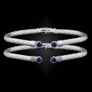 207 Lab Created Sapphire Caerleon two La Madre Cuff Bracelet