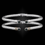 207 Lab Created Alexandrite Caerleon two La Madre Cuff Bracelet