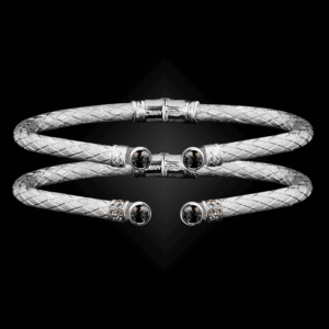 207 Lab Created Alexandrite Caerleon two La Madre Cuff Bracelet