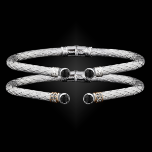 207 Onyx Black Caerleon two La Madre Cuff Bracelet