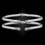 207 Sky Blue Topaz Caerleon two La Madre Cuff Bracelet