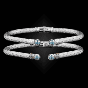 207 Sky Blue Topaz Caerleon two La Madre Cuff Bracelet