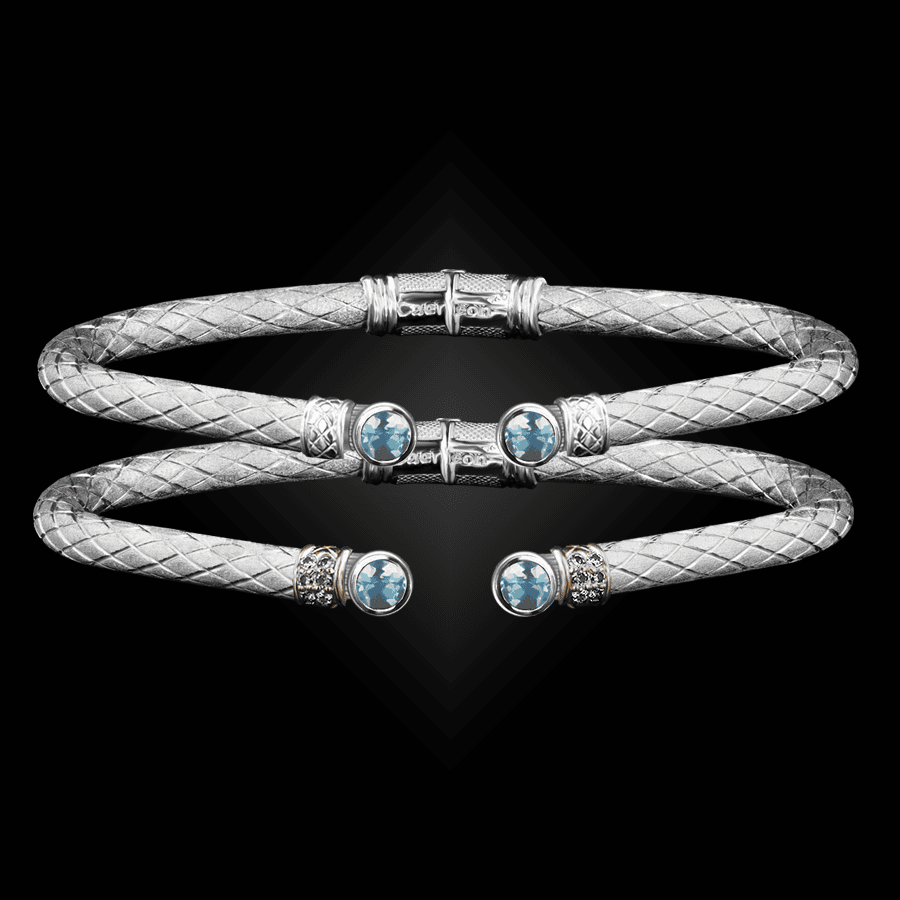207 Sky Blue Topaz Caerleon two La Madre Cuff Bracelet