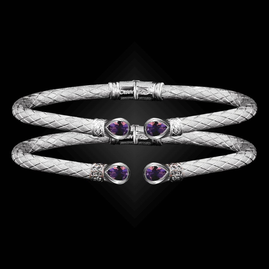 208 Amethyst Caerleon two Belle Forme Cuff Bracelet