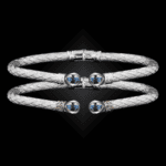 208 Blue Topaz Caerleon two Belle Forme Cuff Bracelet