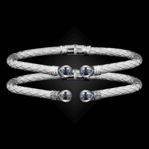 208 Blue Topaz Caerleon two Belle Forme Cuff Bracelet
