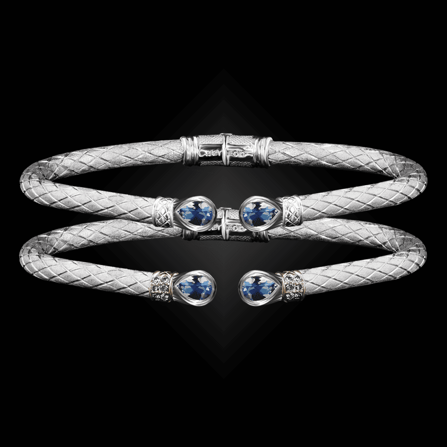 208 Blue Topaz Caerleon two Belle Forme Cuff Bracelet