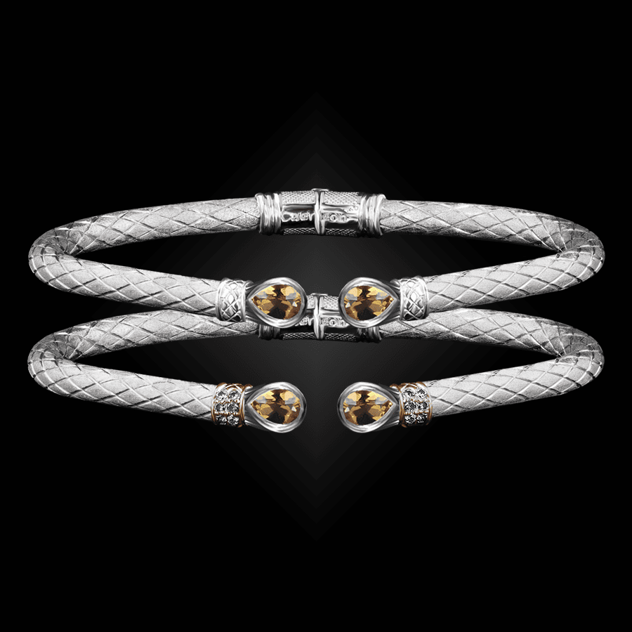 208 Citrine Caerleon two Belle Forme Cuff Bracelet