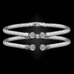208 Diamond Caerleon two Belle Forme Cuff Bracelet