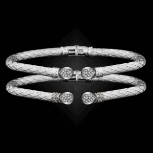 208 Diamond Caerleon two Belle Forme Cuff Bracelet