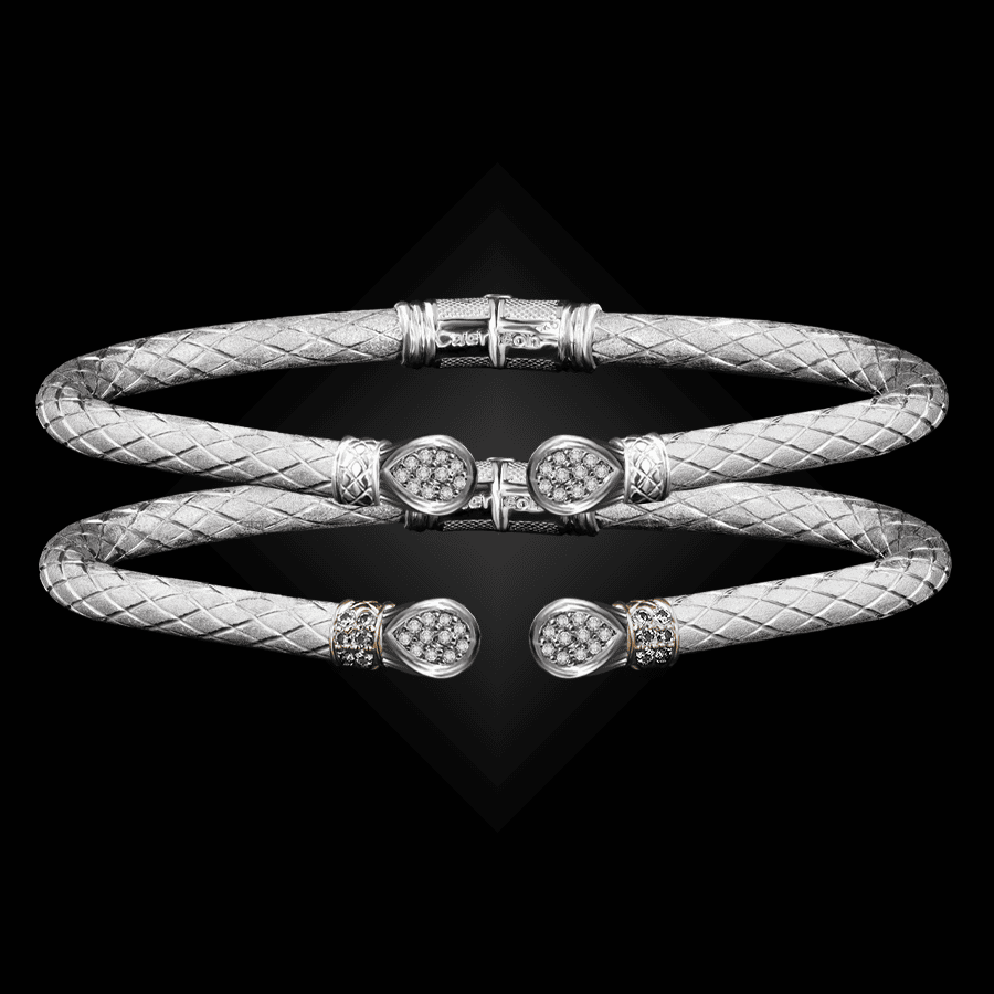 208 Diamond Caerleon two Belle Forme Cuff Bracelet