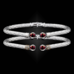 208 Garnet Caerleon two Belle Forme Cuff Bracelet