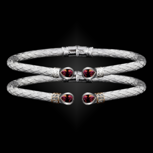 208 Garnet Caerleon two Belle Forme Cuff Bracelet