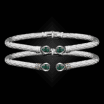208 Green Onyx Caerleon two Belle Forme Cuff Bracelet