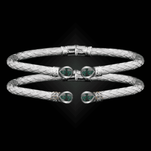 208 Green Onyx Caerleon two Belle Forme Cuff Bracelet