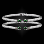 208 Lab Created Emerald Caerleon two Belle Forme Cuff Bracelet