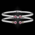 208 Lab Created Pink Sapphire Caerleon two Belle Forme Cuff Bracelet
