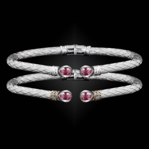 208 Lab Created Pink Sapphire Caerleon two Belle Forme Cuff Bracelet