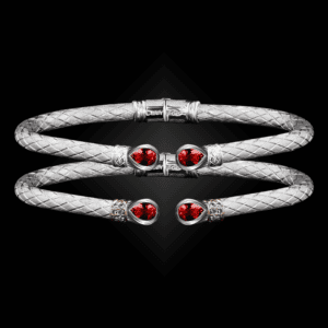 208 Lab Created Ruby Caerleon two Belle Forme Cuff Bracelet
