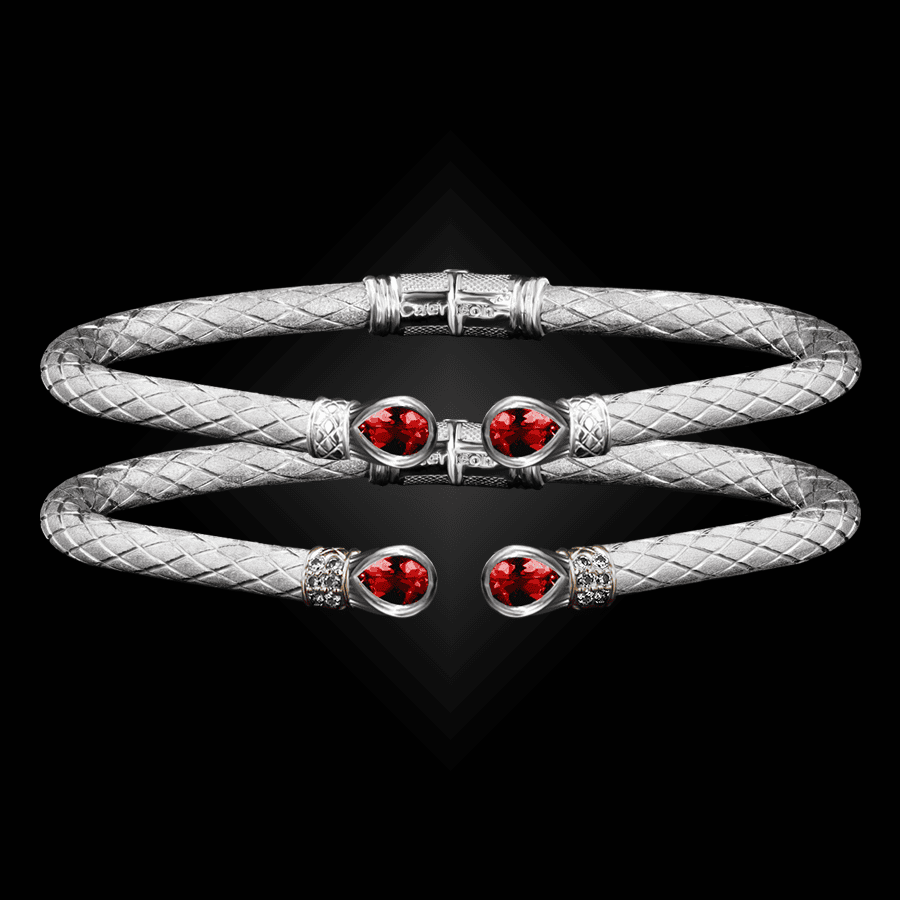 208 Lab Created Ruby Caerleon two Belle Forme Cuff Bracelet