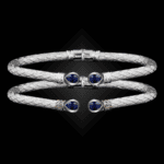 208 Lab Created Sapphire Caerleon two Belle Forme Cuff Bracelet