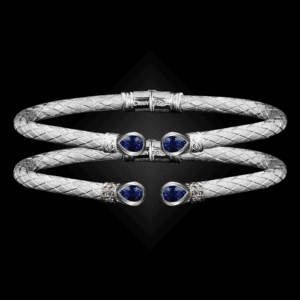 208 Lab Created Sapphire Caerleon two Belle Forme Cuff Bracelet