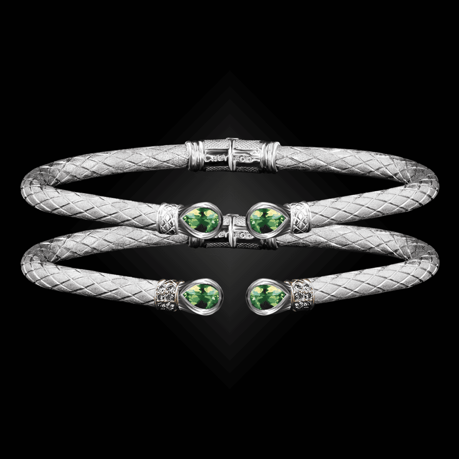 208 Peridot Caerleon two Belle Forme Cuff Bracelet