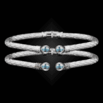 208 Sky Blue Topaz Caerleon two Belle Forme Cuff Bracelet
