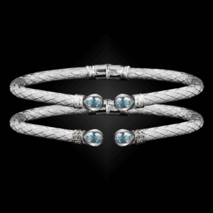 208 Sky Blue Topaz Caerleon two Belle Forme Cuff Bracelet