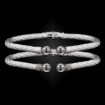 208 White Topaz Caerleon two Belle Forme Cuff Bracelet