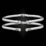 257 Solitaire Diamond Caerleon two La Madre Cuff Bracelet
