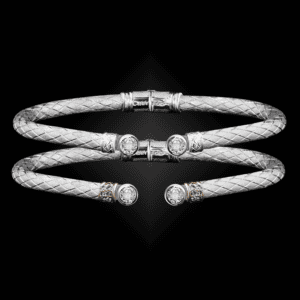 257 Solitaire Diamond Caerleon two La Madre Cuff Bracelet