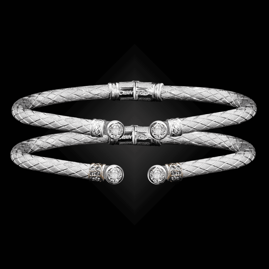 257 Solitaire Diamond Caerleon two La Madre Cuff Bracelet