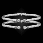 258 Solitaire Diamond Caerleon two Belle Forme Cuff Bracelet