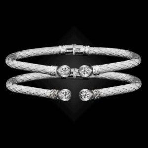 258 Solitaire Diamond Caerleon two Belle Forme Cuff Bracelet