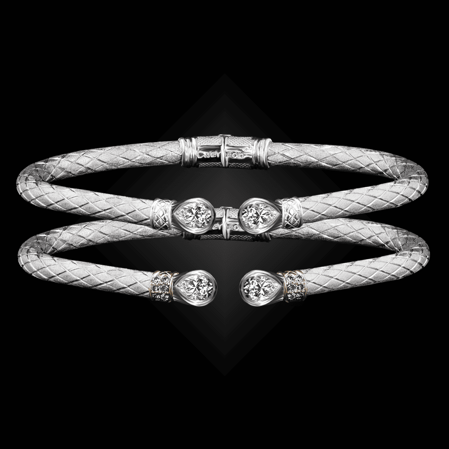 258 Solitaire Diamond Caerleon two Belle Forme Cuff Bracelet